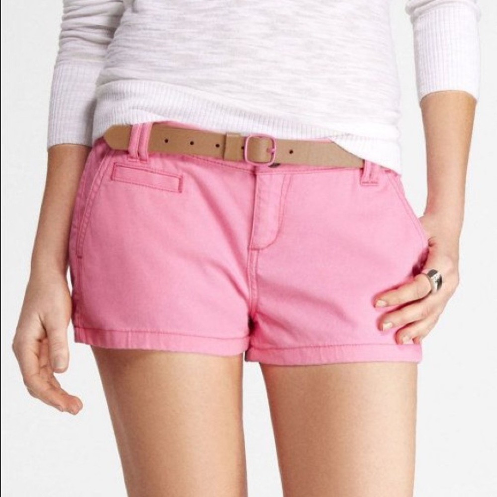 Express Neon Pink Trouser Shorts